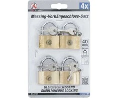 Bgs Technic Kietojo žalvario spynų rinkinys | 40 mm | 4 vnt. (3101)