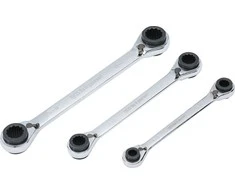 Bgs Technic Kilpinių terkšlinių raktų rinkinys | su reversu | 4 viename | 8 x 9 - 18 x 19 mm (6837)