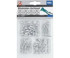 Bgs Technic Kniedžių asortimentas | Ø 2.4 - 4.8 mm | 100 vnt. (75846)