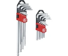 Bgs Technic L tipo raktų rinkinys | ilgi | T-Star (Torx) T10 - T50 / Hex šešiakampis 1,5 - 10 mm | 18 vnt. (822)