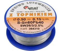 Toya Sa Poland Lydmetalio viela Ø 0,50mm. 100g. su fliusu (76800)