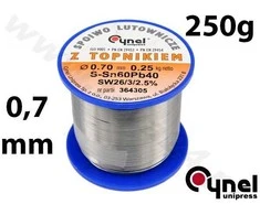 Toya Sa Poland Lydmetalio viela Ø 0,70mm. 250g su fliusu (76807)