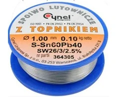 Toya Sa Poland Lydmetalio viela Ø 1,00mm. 100g su fliusu (76810)