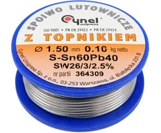 Toya Sa Poland Lydmetalio viela Ø 1,50mm. 100g su fliusu (76814)