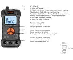 Sthor Toya Sa Poland Skaitmeninis multimetras | TRUE RMS | automatinis diapazono parinkimas (81772)
