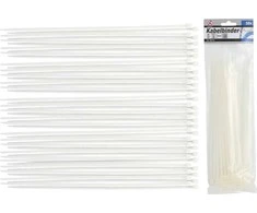 Bgs Technic Suveržimo dirželių asortimentas | balti | 4,8 x 250 mm | 50 vnt.. (80770)