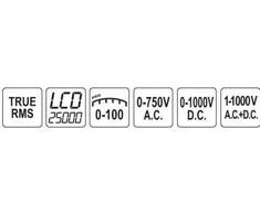 Sourcing Toya Sa Poland Daugiafunkcis skaitmeninis testeris | TRUE RMS AC+DC LCD 25000 (YT-730895)