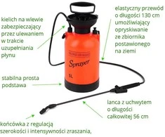 Toya Sa Poland Slėginis purkštuvas | 5 l | iki 3 m | 0,2 MPa (89516)