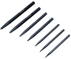 Toya Sa Poland Centro / smailių išmušėjų rinkinys – profesionalus, CrV 6150, juodintas – 1,5–6 mm, 7 vnt (YT-47170)