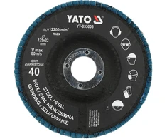 Toya Sa Poland Cirkonio lapelinis šlifavimo diskas | P40 | 125 x 22 mm (YT-833005)