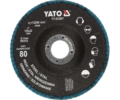 Toya Sa Poland Cirkonio lapelinis šlifavimo diskas | P80 | 125 x 22 mm (YT-833007)