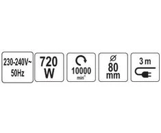 Lako ir dažų šalinimo freza Yato YT-82375, 720 W