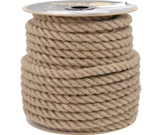 Vorel Džiuto virvė 20 mm, 50 m, statyboms, 3 gijų susukta virvė, natūralaus pluošto virvė, pramoninė virvė