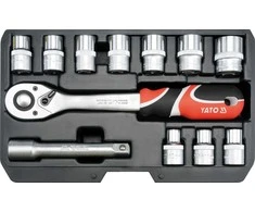 Toya Sa Poland Profesionalus galvučių rinkinys su terkšle | 12,7 mm (1/2") | 12 vnt. (YT-38671)
