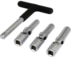 Toya Sa Poland Kaitinimo žvakių galvučių rinkinys – su kardano jungtimis – 3/8", 8–10 mm, 4 vnt (YT-05347)