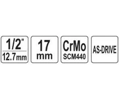 YATO NASADKA UDAROWA SZEŚCIOKĄTNA 1/2" KRÓTKA 17mm