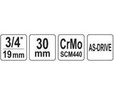 YATO šešiakampis 3/4 colio ILGIO 30 mm