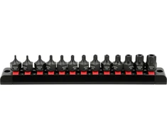Toya Sa Poland Smūginiai antgaliukai su skylutėmis TORX | T10 - T70 | 3/8" | 13 vnt (YT-10668)