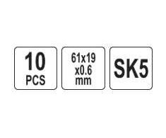 Yato Toya Sa Poland Trapecinių atsarginių ašmenų rinkinys | SK5 | 61 × 19 × 0,6 mm | 10 vnt. (YT-75311)