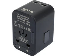 Toya Sa Poland Universalus kelioninis adapteris | USB-A ir USB-C | 65 W (YT-81303)