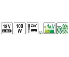 Yato Toya Sa Poland Žirklės krūmams ir žolei akumuliatorinės | 18V | 100 W (YT-828358)