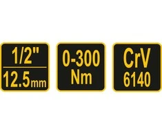 Vorel Toya Sa Poland Dinamometrinis raktas | švytuoklinis | 1/2", 0-300 Nm (57451)