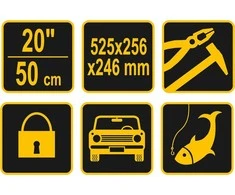 VOREL ĮRANKIŲ DĖŽĖ PLASTIKINIS 20"