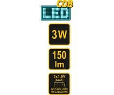 VOREL COB LED PRIEKINIS LEMPAS 3W 88676
