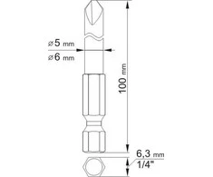 YATO KOŃCÓWKA / BIT 1/4" TRI-WINGS 2x100mm + 4x100mm 2vnt.. 0497
