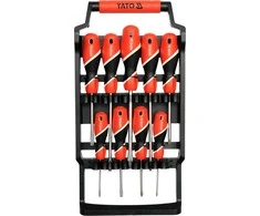 YATO SUKTUČIŲ RINKINYS 9vnt. PLOKŠČIAS / KRRYŽTAS S2 58 HRC 25968