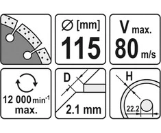 Toya Sa Poland Deimantinis segmentinis pjovimo diskas | 115 mm (YT-6002)