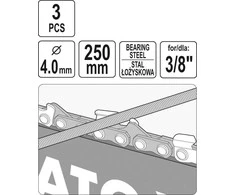 Yato Toya Sa Poland Dildelės | pjūklo grandinėms galąsti | 4.0 mm | 3 vnt. (YT-85025)