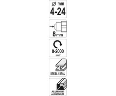 YATO FREZ STOPNIOWY DO METALU 4-24mm