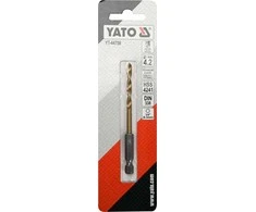 Toya Sa Poland Grąžtas metalui su Hex 6.3 mm (1/4") galu HSS-TiN | 4.2 mm (YT-44758)