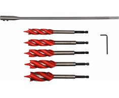Grąžtas Yato Toya Sa Poland Grąžtų rinkinys medžiui | su ilgintuvu | 6.3 mm (1/4") antgalis | 16-25 mm | 7 vnt. (YT-44693)