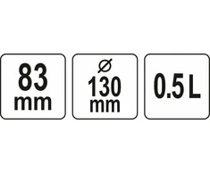 Yato Toya Sa Poland Indas / dubuo | konstrukcinis puodelis| guminis / lankstus gipsui | 0,5 l (YT-51881)