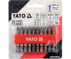 YATO KOMPLET sukimo antgalių / BITÓW 50mm 10vnt. MIX plokščias/PH/PZ 0483