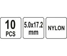 YATO NITY PLASTIKOWE 5.0x17.2mm /10vnt.
