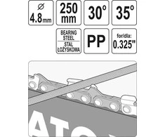 Yato Toya Sa Poland Kreipiančioji / gidas grandininiams pjūklams | su dilde | 4.8 mm (YT-85037)