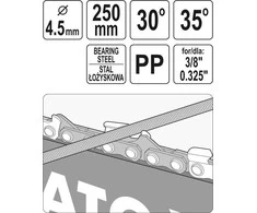 Yato Toya Sa Poland Kreipiančioji / gidas grandininiams pjūklams | su dilde | 4.5 mm (YT-85036)