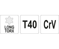 Toya Sa Poland L tipo raktas | ilgas tipas | T-Star (Torx) T40 (YT-05501)