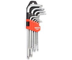 YATO TORX raktai, 9 vnt., T10-T50, ilgi, su skyle 0511