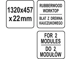 Toya Sa Poland Medinis stalviršis | dviems pagrindinėms spintelėms | 1320 X 457 X 25 mm (YT-08938)