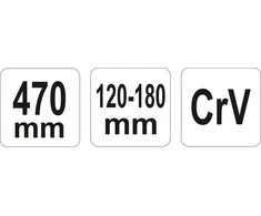 Yato Toya Sa Poland Raktas užmetamas šarnyrinis Cr-V, 120-180 mm (YT-01674)