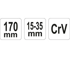 Yato Toya Sa Poland Raktas užmetamas su varžtu Cr-V, 15-35 mm (YT-01675)