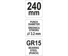 Yato Toya Sa Poland Replės apvalioms skylėms daryti | 240 mm (YT-51320)