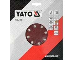 Toya Sa Poland Šlifavimo popierius {velcro) apvalus | su skylėm | 180 mm / P40 | 3 vnt. (YT-83460)