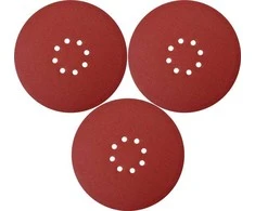 Toya Sa Poland Šlifavimo popierius {velcro) apvalus | su skylėm | 225 mm / P120 | 3 vnt. (YT-83474)