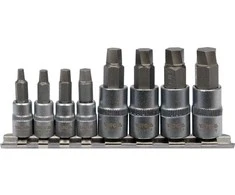 Toya Sa Poland Sraigtiniai ištraukikliai | pažeistam hex | 6.3 mm (1/4") / 10 mm (3/8") | 3 - 10 mm | 8 vnt. (YT-04580) (Pažeista pakuotė)