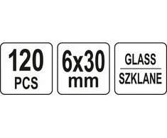 YATO BEZPIECZNIKI SZKLANE 6X30mm MIX 120el.